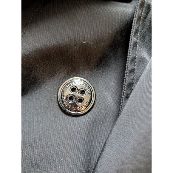 Steve Madden Womens Black Double-Breasted Trench Coat M - Picture 6 of 8